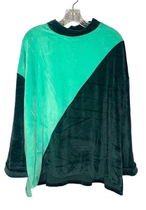 UMGEE Colorschwarz Grün High Neck Velour Oversized Damen Pullover Größe M - Bild 1 von 8