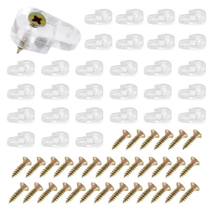 30 Pcs Glass Retainer Clips, Transparent Plastic Glass Cabinet Door Retainer ... - Picture 1 of 6