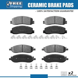 Front & Rear Ceramic Brake Pads w/Hardware for 2005 2006 2007 Ford F-250 F-350 - Picture 1 of 6