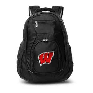 Wisconsin Badgers Laptop Backpack Black - Picture 1 of 3