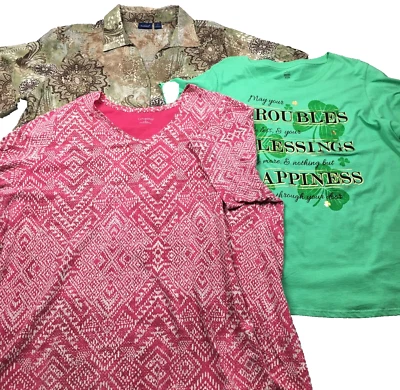 Lote de 3 tops para mujer Gloria Vanderbilt Catherines talla 2X coloridos Foto 1 de 4