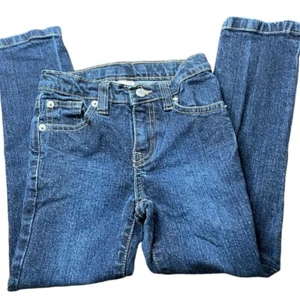 Jeans Girls 5 Skinny Disney Store Dark Blue 5 Pocket Excellent Condition - Picture 1 of 8