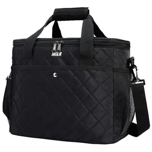 18l Large Soft Cooler Insulated Picnic Bag For Grocery Camping Car Black - Picture 1 of 6