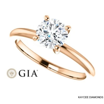 Anillo de diamantes de 0,80 quilates con certificación GIA en oro de 14K (con certificado GIA) Foto 1 de 4