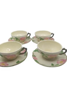 Juego de 4 tazas y platillos franciscanos de rosas del desierto vintage hechos en Estados Unidos LEER - Imagen 1 de 17