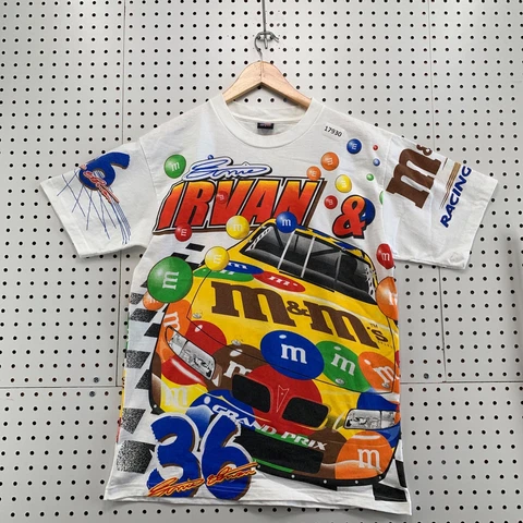 Vintage Nascar AOP M&M Shirt Single Stitch Ernie Irvan  ALL Over PRINT 20.5X29 Cover