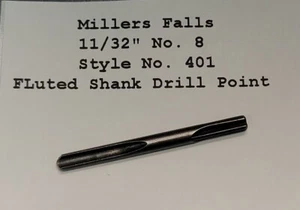 11/64" No. Broca de empuje 8 broca acanalada Millers Falls se adapta a Goodell-Pratt - Imagen 1 de 11