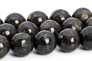 9-10MM Genuine Natural Andamooka Black Matrix Opal Grade AA+ Round Loose Beads - Picture 1 of 4
