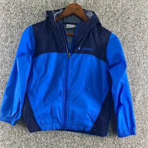 Columbia Windbreaker Raincoat Hoodie Child 6/7 XS Blue Long Sleeve - Picture 1 of 8