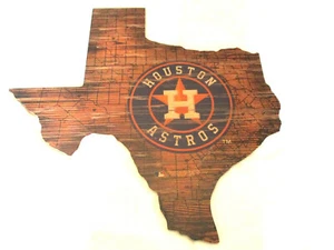 HOUSTON ASTROS State Shaped Wood Sign 23" x 21" #2 - NEW - Picture 1 of 3