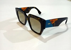 Fendi FF 0263S 086FQ Oversized Tortoise Women Sunglasses, Dark Havana - Picture 1 of 12