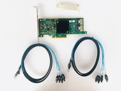 HP H220 IT Mode P15 LSI 9205-8I PCI-e  Host Bus Adapter +2*SFF-8087 cables - Image 1 of 4