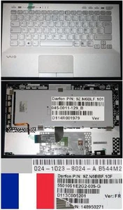 Clavier Azerty Français SONY VPC-SB 9Z.N6BBF.10F 9Z.N6BLF.101 148950271 +Topcase - Picture 1 of 1