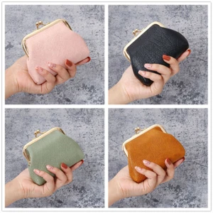 Leather Wallet Pouch Purse Coin Soft Women Clip Top Clutch Clasp Ladies Purses. - Picture 1 of 11