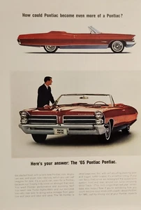 1965 Pontiac Bonneville Turbo Hydra Matic Trophy V8 Car Automobile Print Ad - Picture 1 of 1
