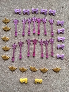 Prinzessin Mini Figuren Zubehör 14 Zauberstäbe 10 Kronen 12 Schleifen - Bild 1 von 1