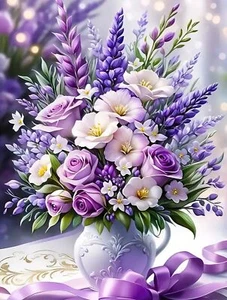 Diamond Art Painting Kits for Adults, Violet 5D Diamond Painting Dots Art Kits.. - Picture 1 of 8