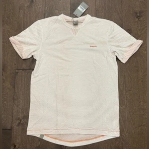 Bench Men's Heavyweight Rolled Sleeve Orange Stripe T-Shirt, Size Medium - Picture 1 of 6