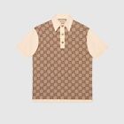 Gucci Men's Light Jumbo GG Cotton Silk Jacquard Polo Shirt Size L Large NEW !!
