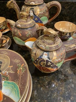 Meiji Period Japanese Satsuma Dragonware Tea Set - 19 pc - Image 1 of 4