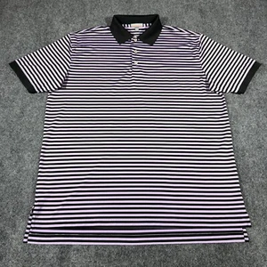 Peter Millar Mens Summer Comfort Golf Polo Shirt Purple Striped Large - Picture 1 of 12