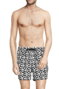 Karl Lagerfeld Men Printed 5" Swim Trunks Black/White Size L - Picture 1 of 2