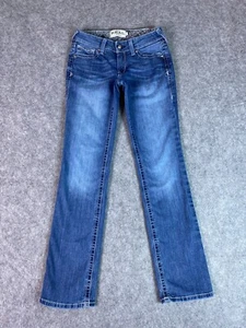 Ariat Jeans donna 28L blu vero vita media gamba dritta lavaggio medio denim - Foto 1 di 15