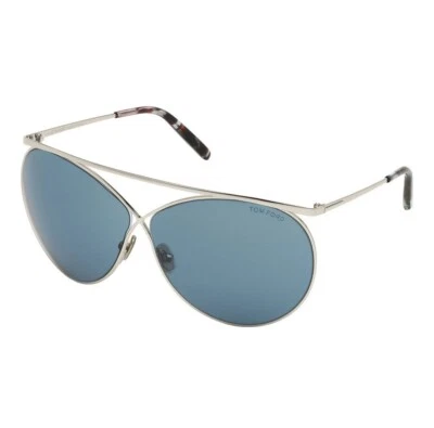 NEW TOM FORD STEVIE TF 761 16V Silver/Blue Women Round Sunglasses 67mm 08 130 - Image 1 of 4
