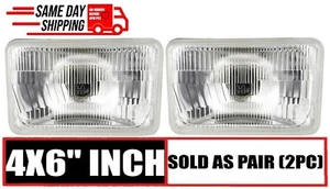 4 x 6" Glass Headlight Lamp Housings Hi / Low Beam Fits H4 LED HID Halogen Bulbs - Picture 1 of 5