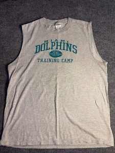 NFL Miami Dolphins Tank Top Delta Pro Weight Men L Gray Training Camp Sleeveless - Picture 1 of 6