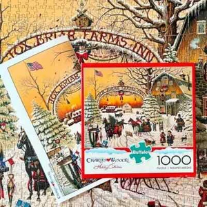 Wysocki A Christmas Greeting 1,000 Jigsaw Puzzle Buffalo Complete Family Winter - Picture 1 of 5