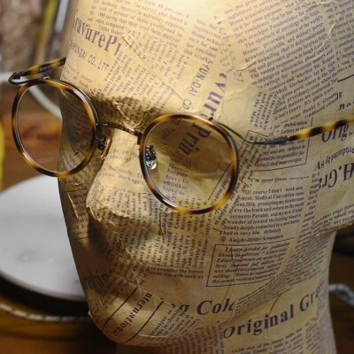 Винтажные круглые черепаховые очки мужские круглые желтые черепаховые очки прозрачные линзы - Изображение 1 из 4