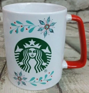2020 Starbucks Christmas Holiday 11oz Coffee Mug Holly Flowers With a Red Handle - Bild 1 von 9