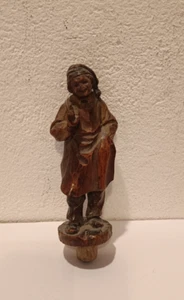 Vecchia SCULTURA vintage in LEGNO della VAL GARDENA (AN?), SCOLPITA, TAPPO - Foto 1 di 5