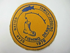 vintage 1970's YMCA Indian Guide Y-Guides patch Bear Nation Fishing Derby 1978 - Picture 1 of 3