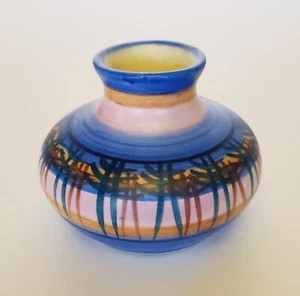 PICCOLO vaso ceramica stile Michel Gorgeon ceramica in blu made in France alto 3" - Foto 1 di 4