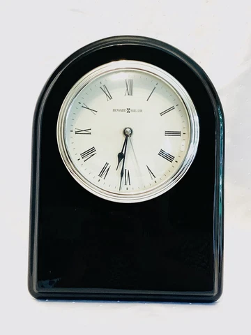 HOWARD MILLER 625-269 DESK WALL SHELF MANTEL CLOCK BLACK Quartz Movement Cover