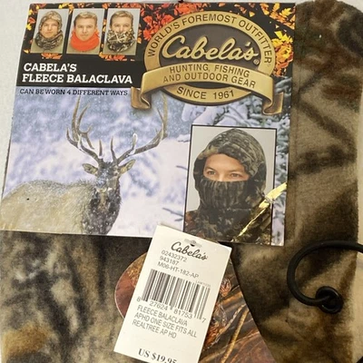 Cabelas Fleece Realtree AP Camo Balaclava 4-in-1 Headgear Hunting Fishing One Sz - Image 1 of 4