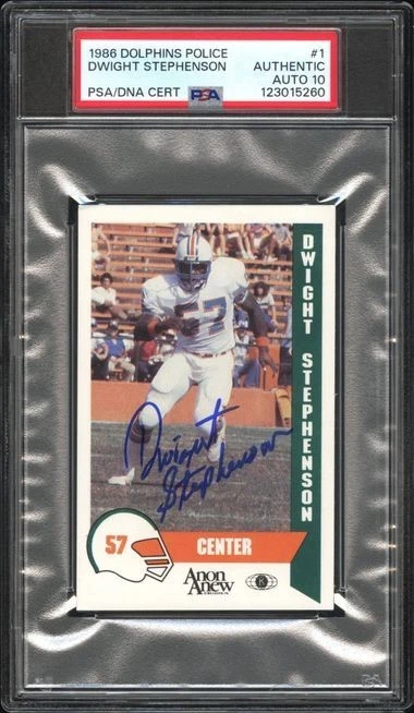 1986 DOLPHINS POLICE #1 DWIGHT STEPHENSON ~~AUTOGRAPHED!~~ THE ONLY ONE! 1-of-1! - Image 1 of 1