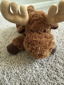 Aurora Brown Moose 12" Plush reindeer Wildlife Stuffed Animal Toy tan antlers - Picture 1 of 6