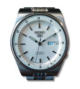 Vintage Seiko 5 7S26-3160 White Dial Day Date Automatic Watch From Japan - Picture 1 of 8