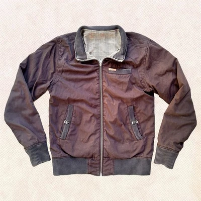 Abrigo Chaqueta Bombardero Reversible Obey Para Hombres Marrón y Cuadros Talla Pequeña S Moto Hipster Foto 1 de 4