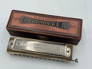 M. Hohner Chromonika II Key of C Chromatic Harmonica Germany W/ Case Vintage - Picture 1 of 17