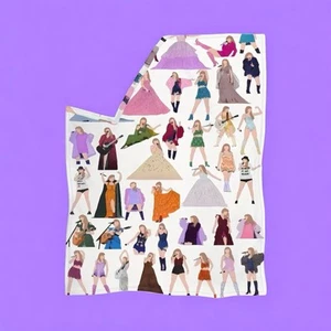 Mini Throw Blanket Swiftie TS Soft White Fluffy Cute 10.8 x 15 Inches Gift New - Picture 1 of 5