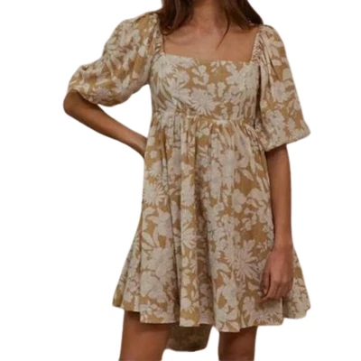 By Together Women's Brown and Cream Everlast Floral Dress - Size Medium - Image 1 of 4