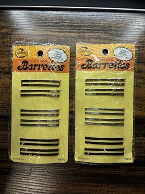 Lote de 2 pasadores Goody Stay-Tight vintage de metal doble línea #8903 paquetes sellados Foto 1 de 3