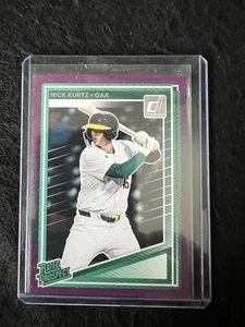 2025 Donruss Baseball Purple Foil Rated Prospect Nick Kurtz #154 Oakland - Bild 1 von 2