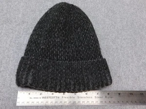 Ribbed Knit Hat Beanie Mens Charcoal Gray Cuffed Lined Winter Warm Thermal Soft - Foto 1 di 3
