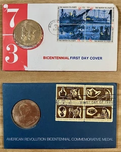 1972 & 1973 American Revolution Bicentennial Commemorative Medals - Picture 1 of 2