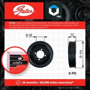 Crankshaft Pulley (TVD) fits VAUXHALL ASTRA H, J 1.7D 04 to 15 Gates 614172 New - Picture 1 of 2